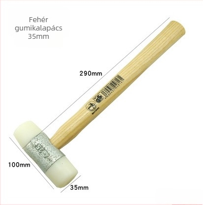 Nylon fejű kőműves kalapács, fa nyéllel, 22-60 mm, autó belső rész javításához és szereléséhez