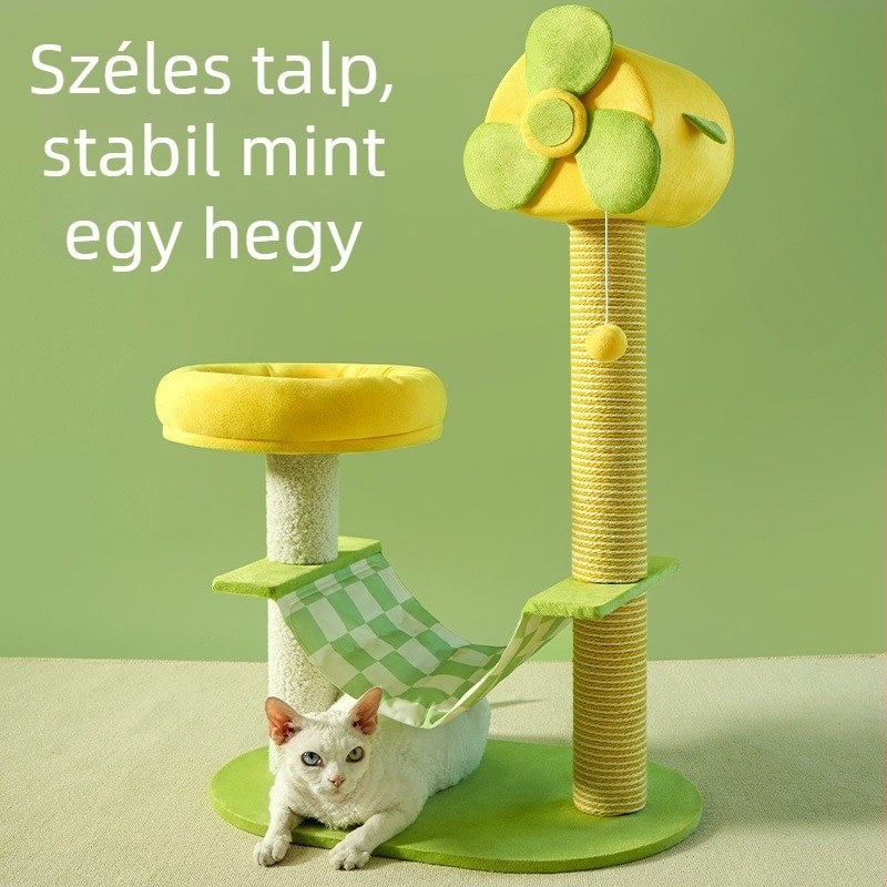 Kreatív DIY macskafa kapaszkodóval és ventilátorral, kopásálló, kis helyet foglaló, kis méretű, nem tömörfa, alkalmas nagy- és kiscicáknak