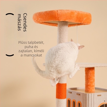 Meow Fairy Helytakarékos macskafák filcből, macskafészekkel és integrált kaparóoszloppal — kreatív macska polc minden évszakra