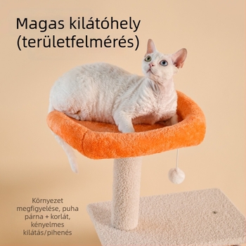 Meow Fairy Helytakarékos macskafák filcből, macskafészekkel és integrált kaparóoszloppal — kreatív macska polc minden évszakra