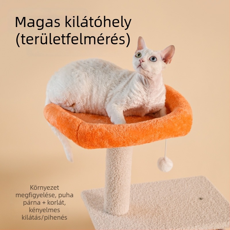 Meow Fairy Helytakarékos macskafák filcből, macskafészekkel és integrált kaparóoszloppal — kreatív macska polc minden évszakra