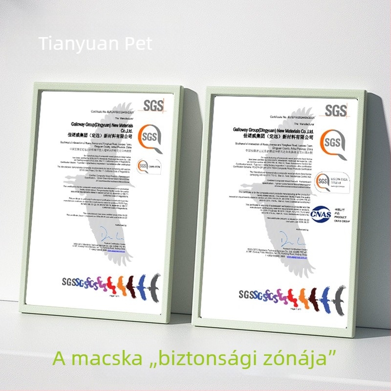Zsiráf formájú macskatartó torony kaparóoszloppal és macskaházzal, kompakt kialakítás kis helyiségekhez