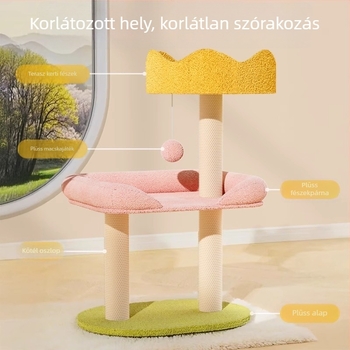 Yzyp Macskafa beépített macskafészekkel — kompakt macskatree kis lakásokhoz, ugróplatform