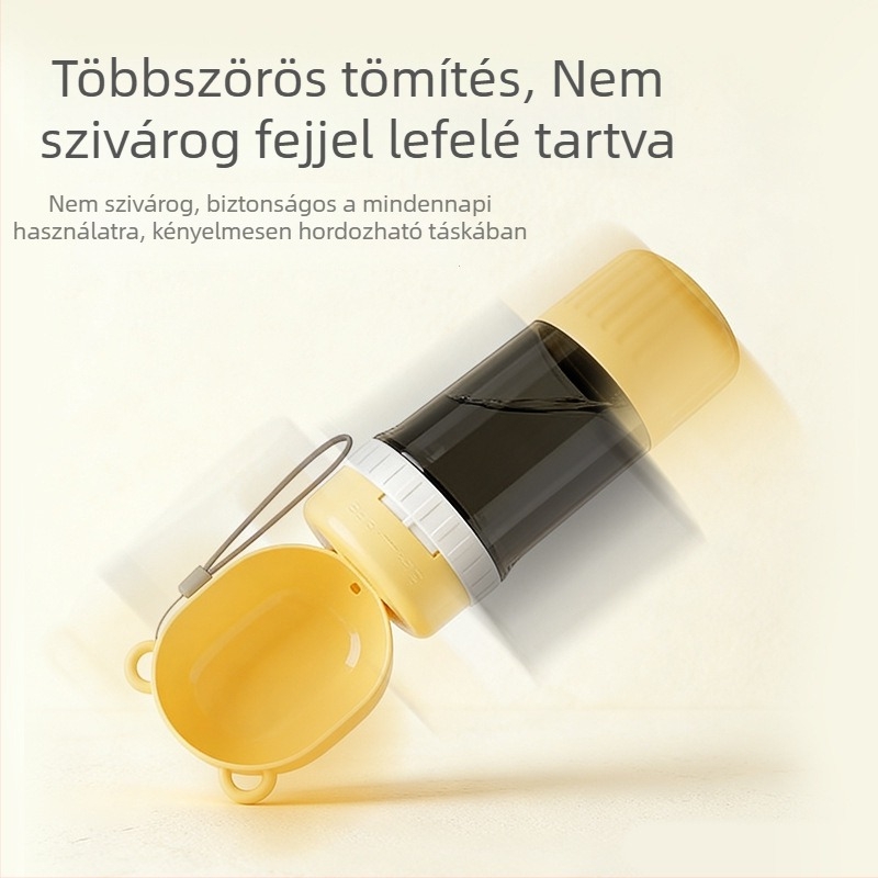 Hordozható kutya vízpalack adagolóval, kültéri utazásokhoz