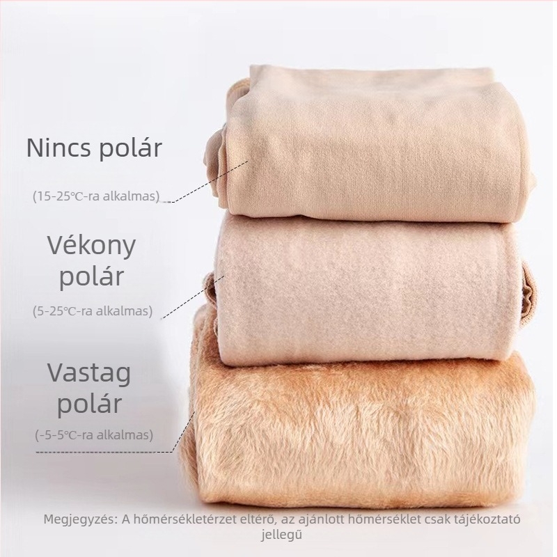 Kétrétegű fleece-bélelt harisnya őszi-téli szezonra, testszín, plusz méret