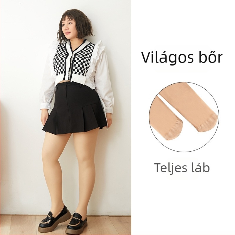 Kétrétegű fleece-bélelt harisnya őszi-téli szezonra, testszín, plusz méret