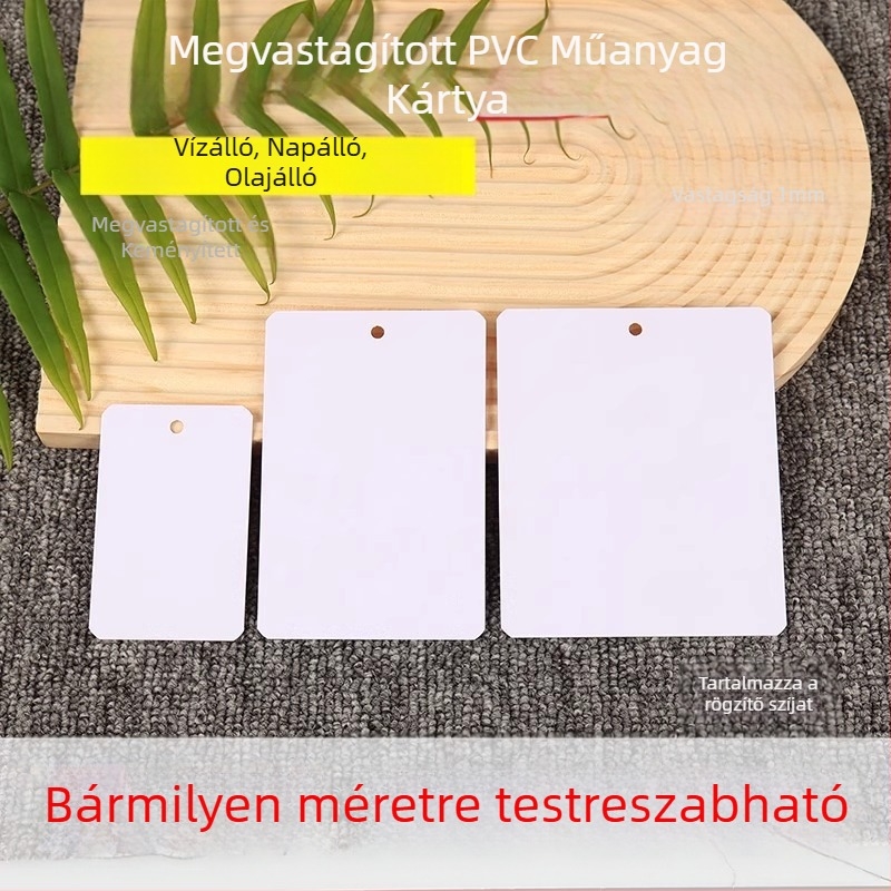 Üres PVC azonosító címkék, műanyag kártyák, vízálló akasztó címkék, jelölő címkék, kültéri akasztó címkék, kézzel írt címkék
