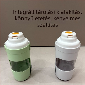 Hordozható kültéri összecsukható vízital kutyáknak és macskáknak, 2 az 1-ben víz adagoló és etetőtartály