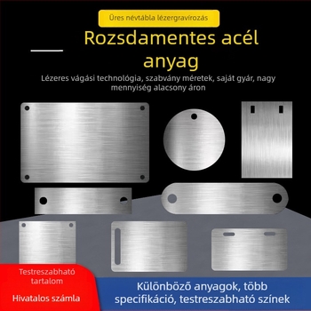 Üres fém tábla személyre szabott korrózióálló lézergravírozáshoz rozsdamentes acél névtábla, UV-nyomtatás gépek jelölésére