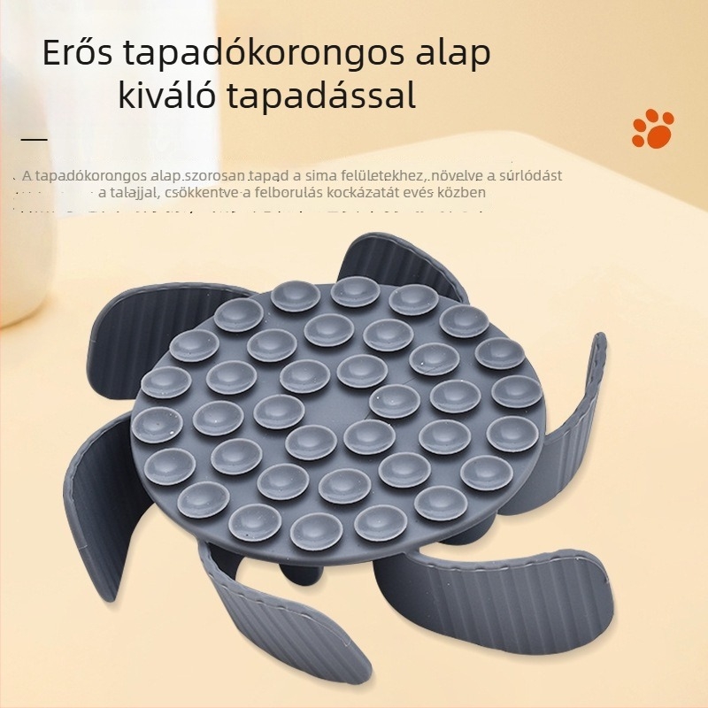 Egyedi macska- és kutya lassú etető matrac szilikonból, juharfalevél alakú, élelmiszer-minőségű, ventuzával, környezetbarát