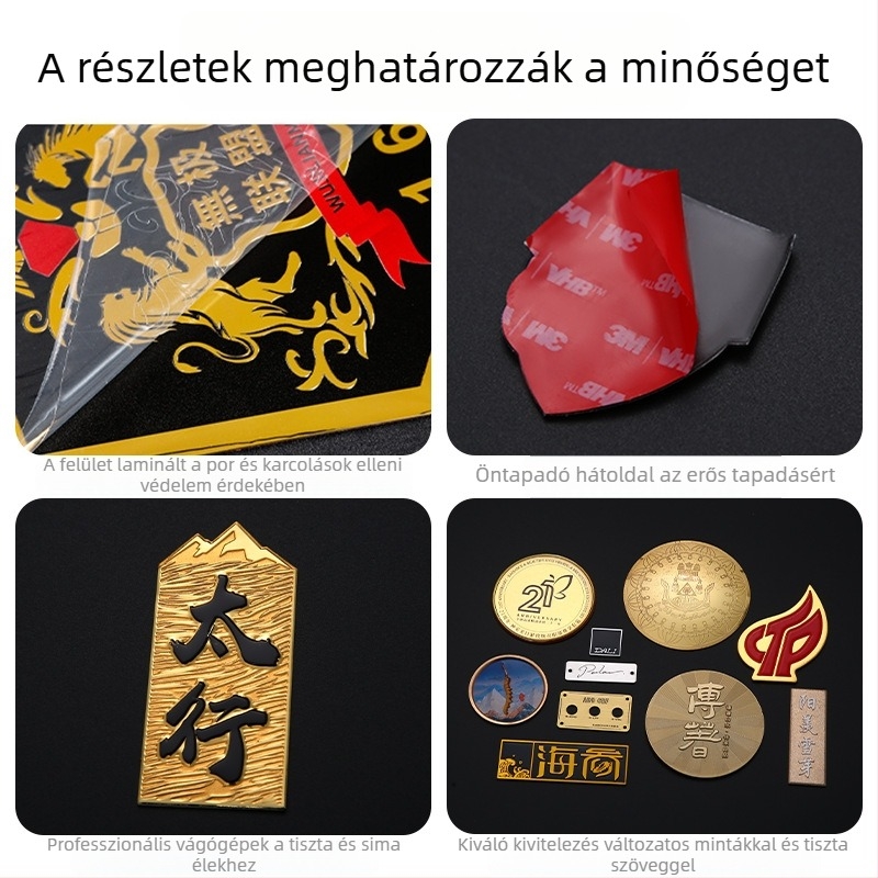 Személyre szabott fém feliratok gépekhez és berendezésekhez – rozsdamentes acél és alumínium, egyedi formájú bútorfeliratok, UV nyomtatás