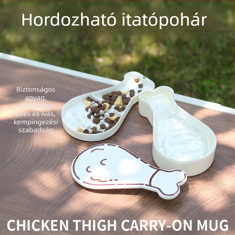 Hordozható kutya ivóvíz pohár kültéri használatra, csirke láb alakú dizájnnal