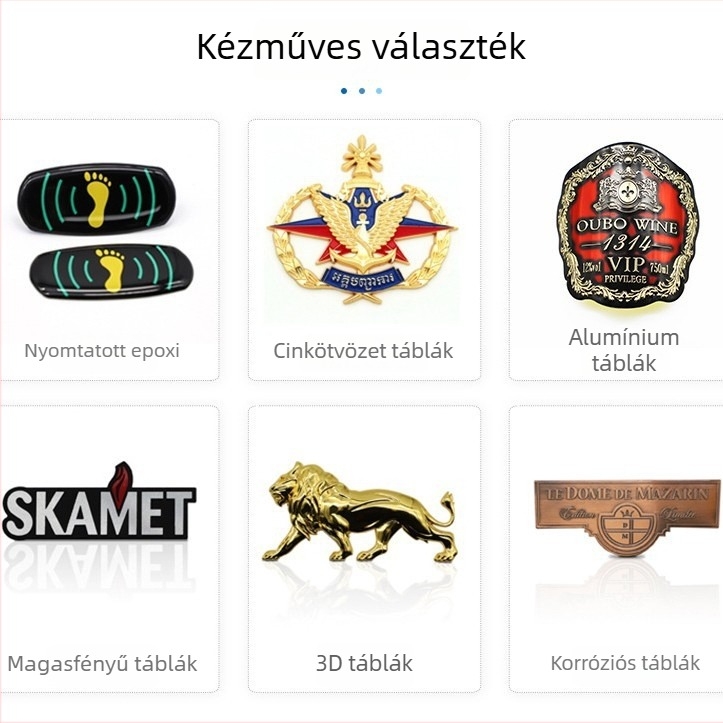 Cinkötvözetből készült táska címke, egyedi betűlogóval