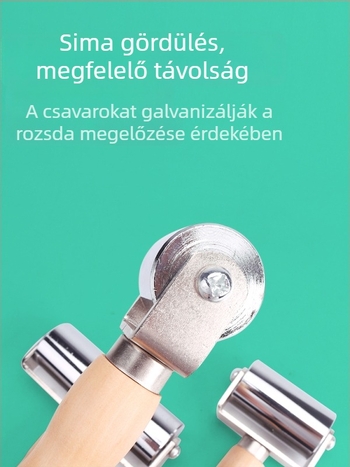 Fa fogantyúval rendelkező bőrgörgő prés a bőr simítására és ragasztására