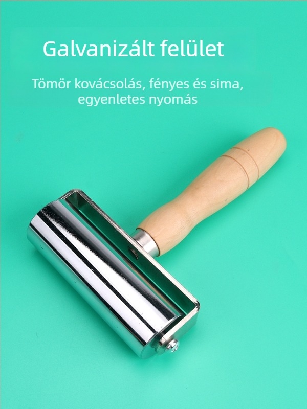 Fa fogantyúval rendelkező bőrgörgő prés a bőr simítására és ragasztására