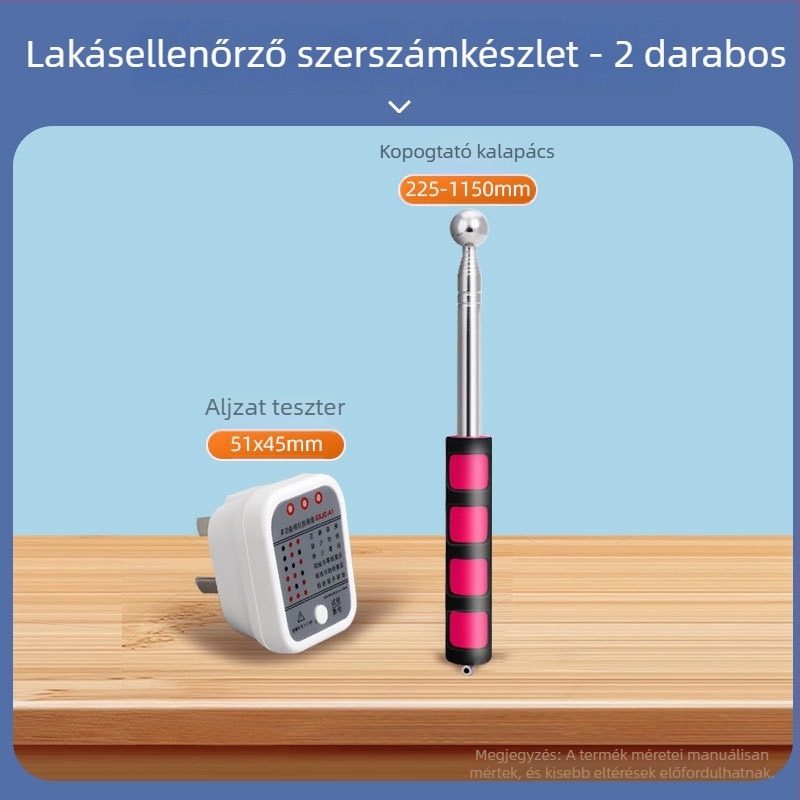 Otthon-ellenőrző szerszámkészlet elektromos szerelőkalapáccsal és szerszámos ládával, dekorációs átvételhez és átadáshoz kész vagy félkész ingatlanokhoz