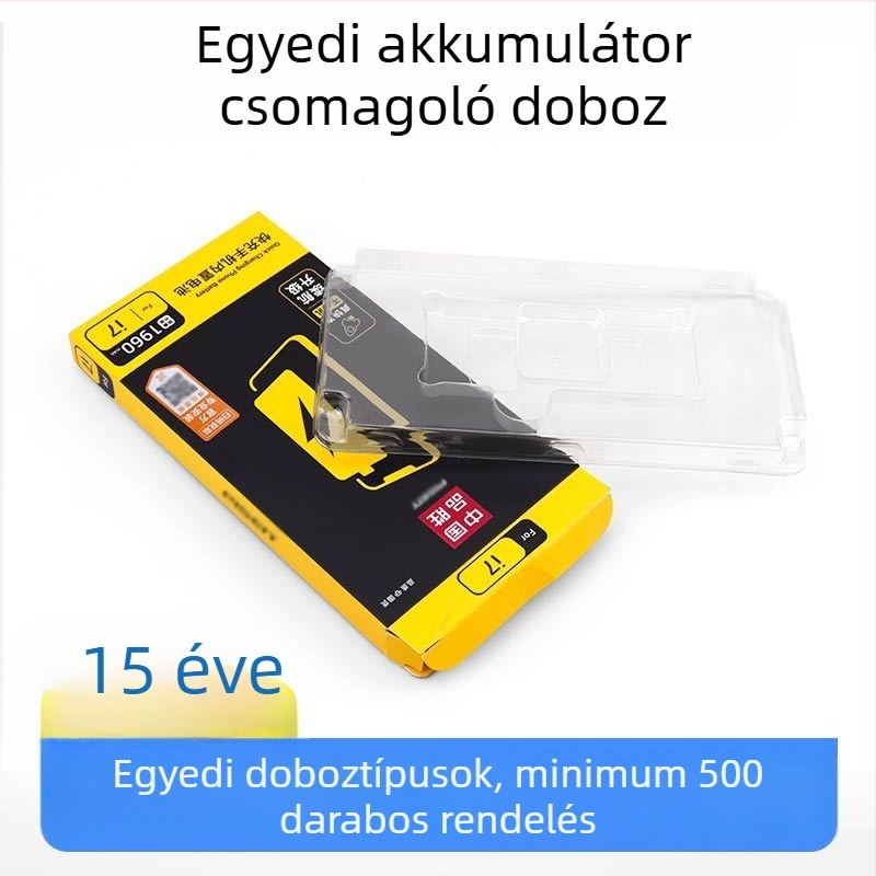 Személyre szabott 3C digitális csomagoló doboz UV nyomtatással, fehér karton doboz kampóval és blister belső tálcával mobiltelefon akkumulátor csomagolásához