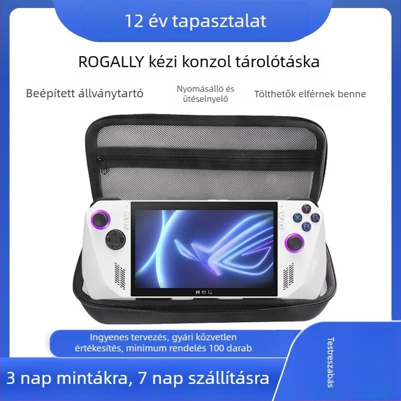 EVA keményhéjas tok Asus ROG Ally játékkonzolhoz, teljes védelem és ütésálló tartó