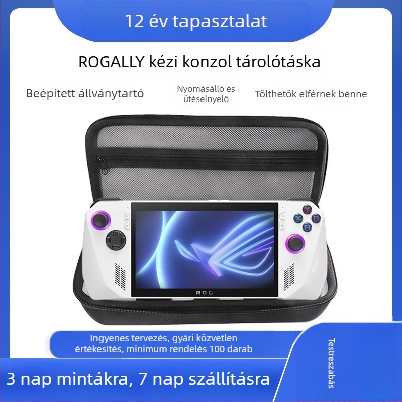 EVA keményhéjas tok Asus ROG Ally játékkonzolhoz, teljes védelem és ütésálló tartó