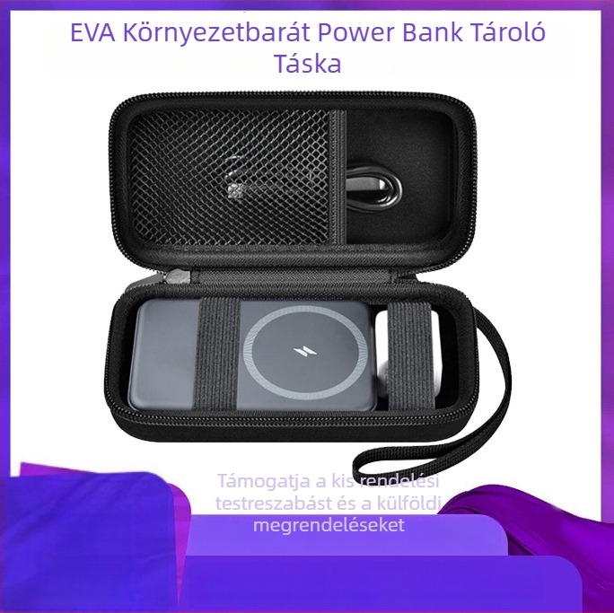 EVA 3C digitális kiegészítők tároló doboza: külső akkumulátor, kábelek és vezeték nélküli töltő