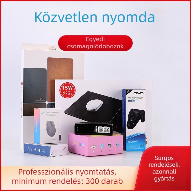 3C digitális perifériák csomagolására szolgáló összecsukható fehér kartondoboz
