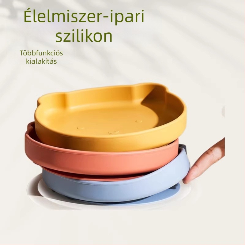Medve alakú szilikon kutyatál, élelmiszer-minőségű, környezetbarát, multifunkcionális étkészlet tapadókoronggal