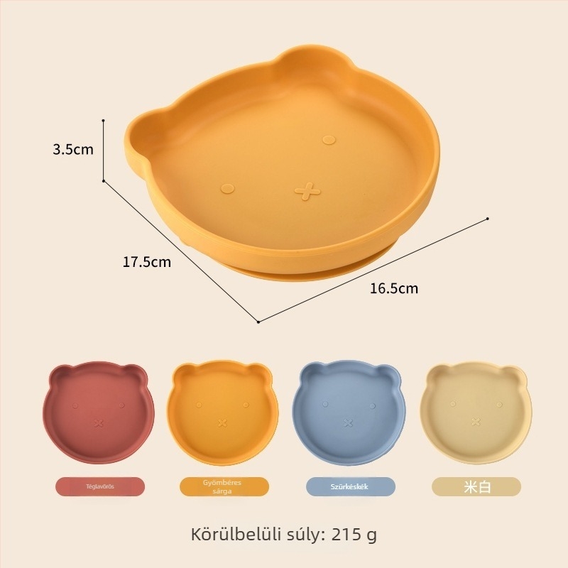 Medve alakú szilikon kutyatál, élelmiszer-minőségű, környezetbarát, multifunkcionális étkészlet tapadókoronggal