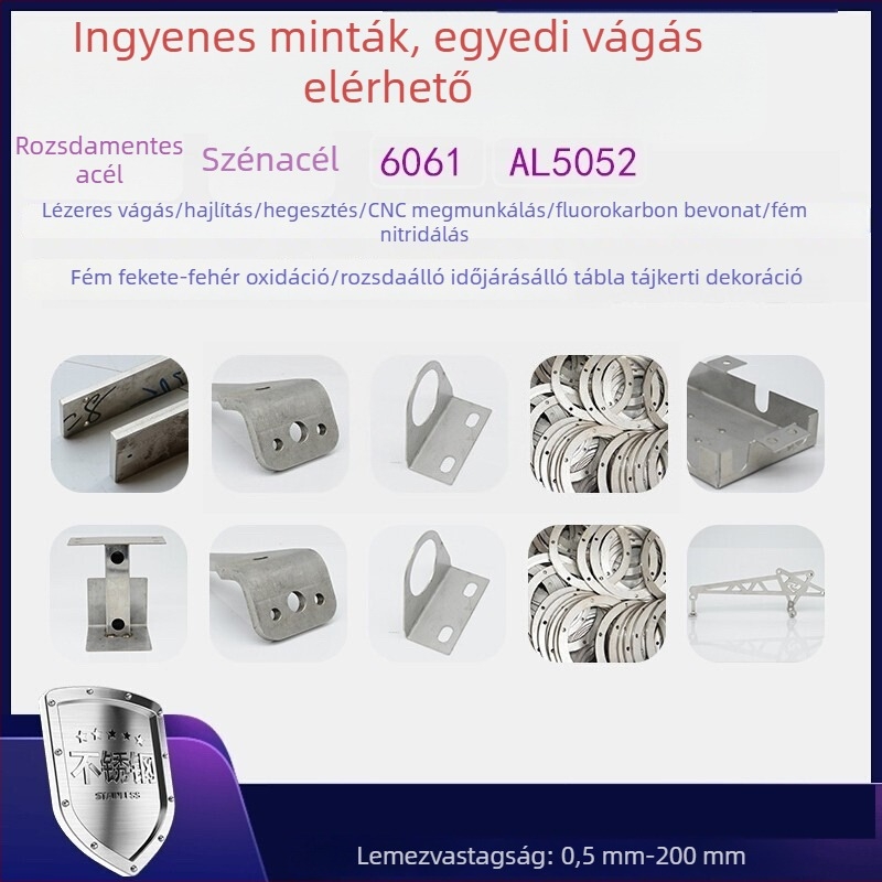 Személyre szabott lemezfeldolgozás: szerkezeti elemek, hegesztőberendezés, alap tartók, vágás, hajlítás, permetezéses festés, galvanizálás és fekete oxidáció