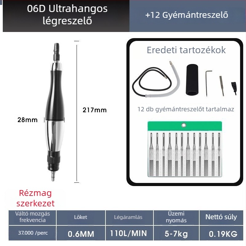 Ultrahangos pneumatikus reszelő formákhoz, levegővel hajtott polírozógép, élreszelő, visszafelé poliráló gép