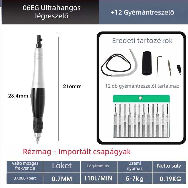Ultrahangos pneumatikus reszelő formákhoz, levegővel hajtott polírozógép, élreszelő, visszafelé poliráló gép