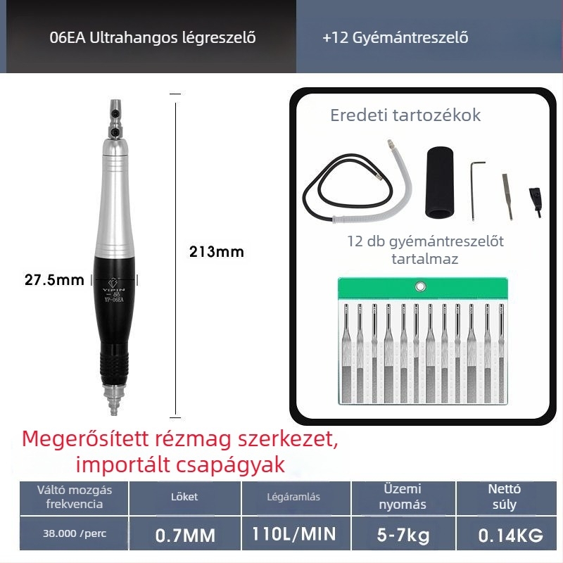 Ultrahangos pneumatikus reszelő formákhoz, levegővel hajtott polírozógép, élreszelő, visszafelé poliráló gép