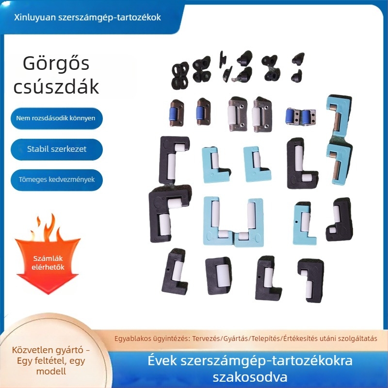 Gépipari védőburkolat acéllemezhez, vas keret-támogatással, nejlon görgő, gantry maróvédő burkolat, réz görgő