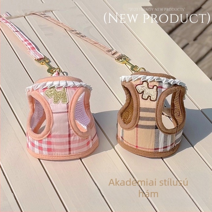 Eredeti Preppy stílusú kutya hám és póráz kis testű kutyáknak