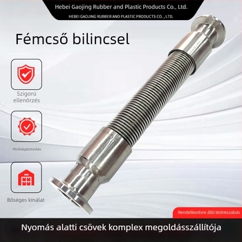 Csukó típusú rozsdamentes acél tömlő higiénikus csatlakozóval és hajlított bellows-szel, ipari gyorscsatlakozás