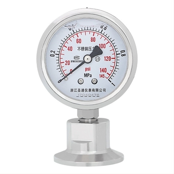Higiénikus diafragma nyomásmérő YTP60BF, rozsdamentes acél, csatlakozás clamp típusú 50,5 mm, élelmiszeripari minőség, gyors telepítés
