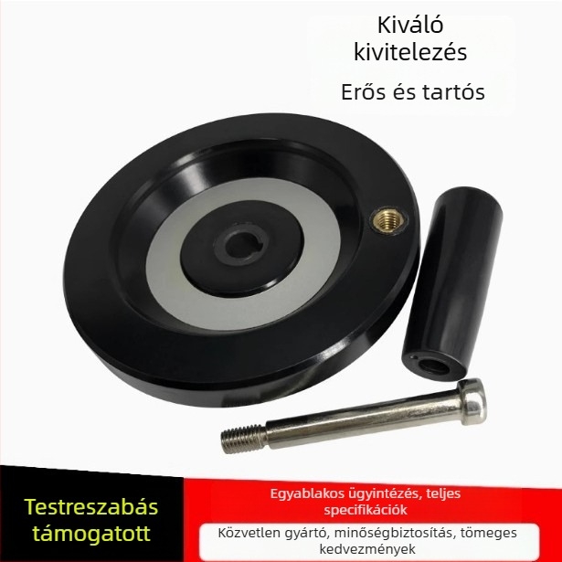 Bakelit kézikerék, kettős fogantyúval és bordázott felülettel gépészeti eszközökhöz