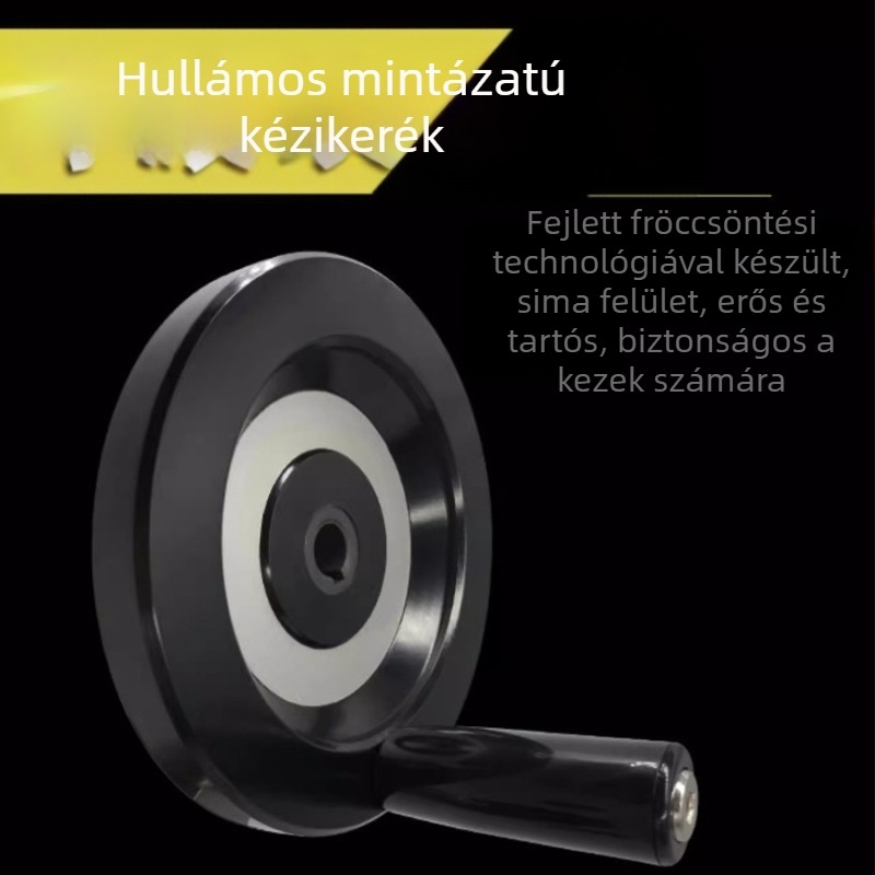 Bakelit kézikerék, kettős fogantyúval és bordázott felülettel gépészeti eszközökhöz