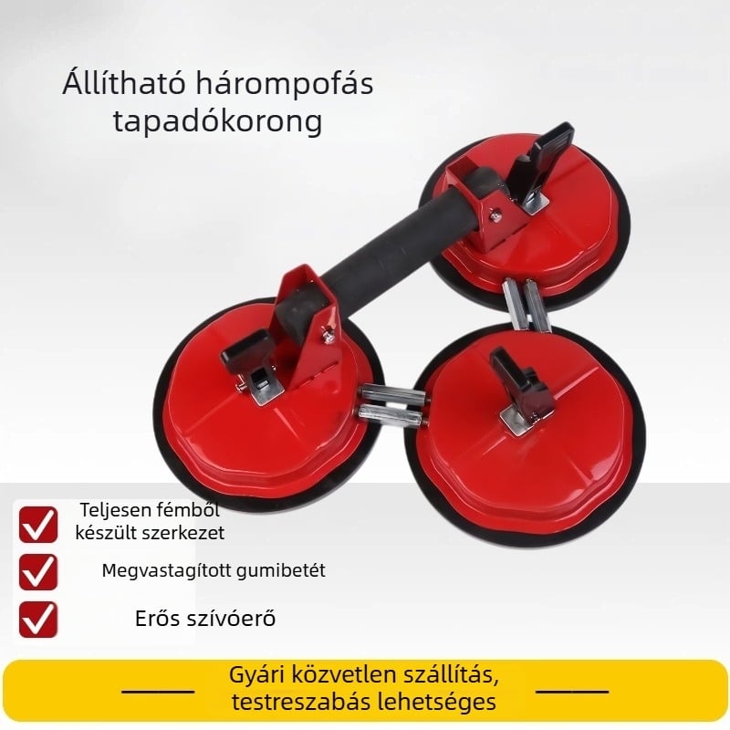 Üvegvákuumos emelő, erős eszköz padlóburkolatok emelésére, nehéz ipari színvonalú vákuumos szívófej autókhoz és lapokhoz