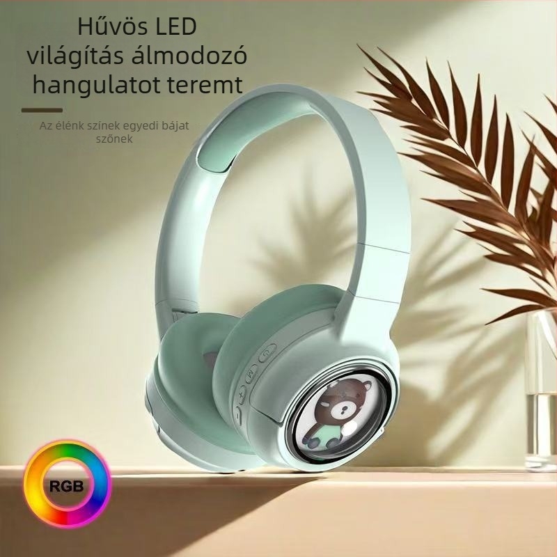 BH-S10 Világító űrkapszula gamer fejhallgató Bluetoothkal, vezeték nélküli, összecsukható, kreatív világítással