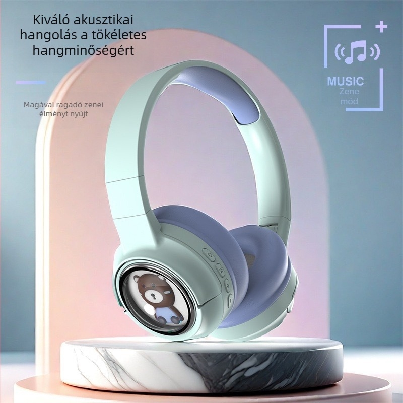 BH-S10 Világító űrkapszula gamer fejhallgató Bluetoothkal, vezeték nélküli, összecsukható, kreatív világítással