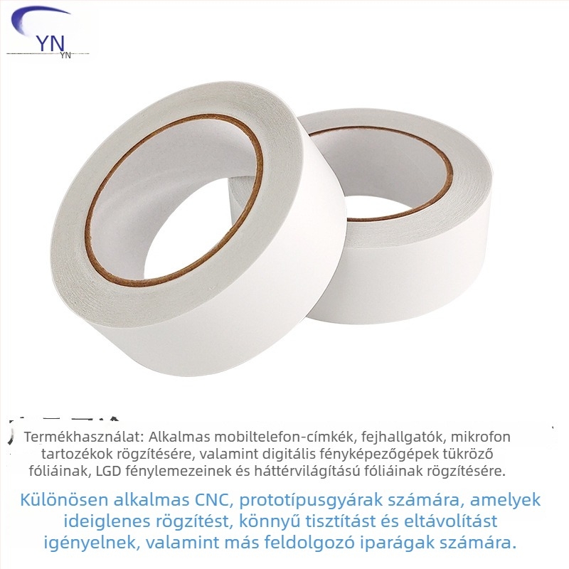 PET kétoldalas ragasztószalag, átlátható, CNC-feldolgozott, szakadásálló, ragasztó maradványok nélkül, erős tapadás, ipari minőség, magas viszkozitás