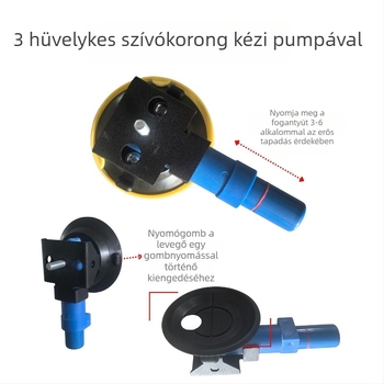 Autó horpadásjavító készlet vákuumcsészével, szintező lámpa tartóval és univerzális csuklós kézi pumpával