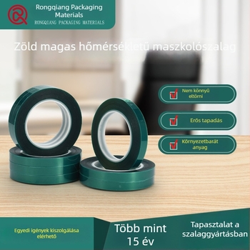 Zöld magas hőmérsékletű szilikon szalag Nomex szigetelő papírral, ipari tömítés, kopásálló, nagy tapadású