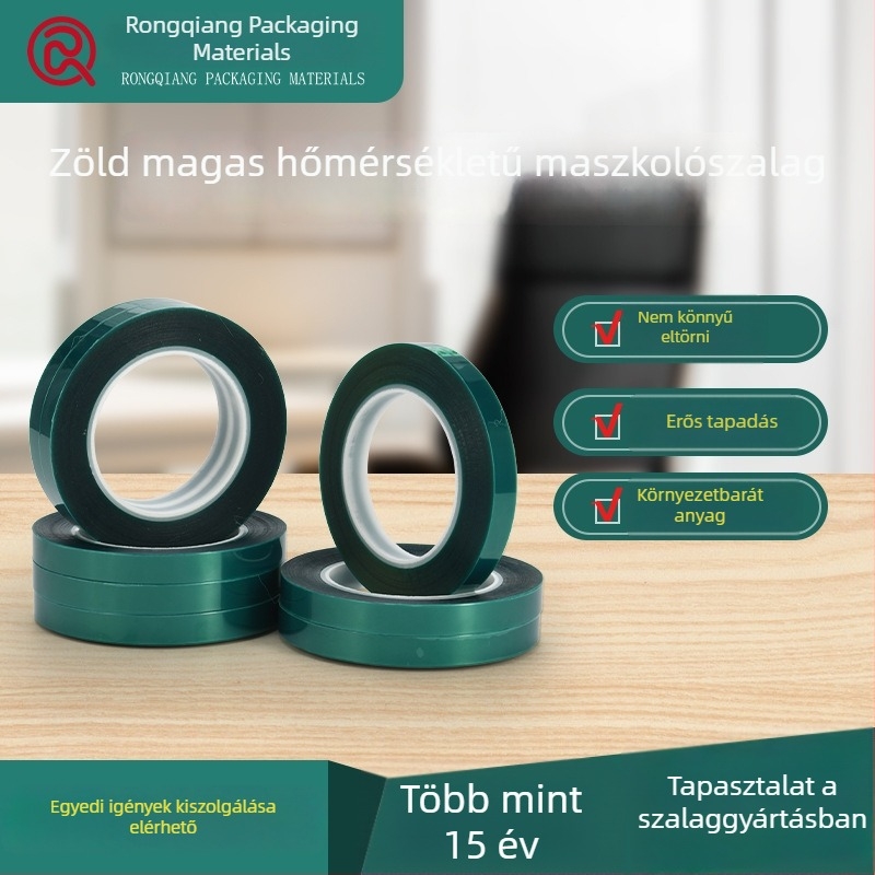 Zöld magas hőmérsékletű szilikon szalag Nomex szigetelő papírral, ipari tömítés, kopásálló, nagy tapadású