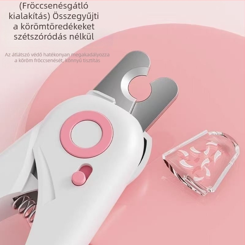 Új kisállat körömvágó LED világítással, macska- és kutya körömvágó, manikűr eszközök, köröm polírozó