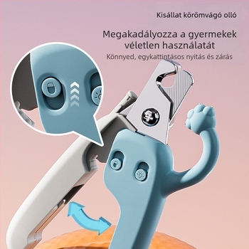 Kutyák és macskák körmök ollója, 2 az 1-ben LED világítással, cseppálló, kezdőknek