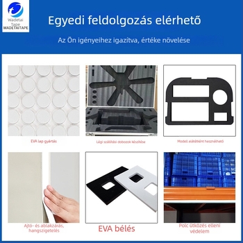 Fehér EVA habszalag, egyoldalas ragasztóval, ütéscsillapító és hangszigetelő habpárna, vastagság 1–5 mm