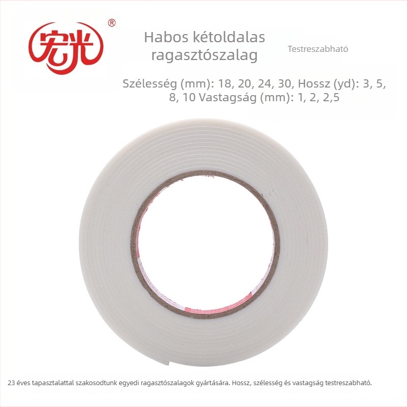Kétoldalas habszalag nagy tapadással, EVA habmaggal, kioldópapírral, ipari csomagoláshoz