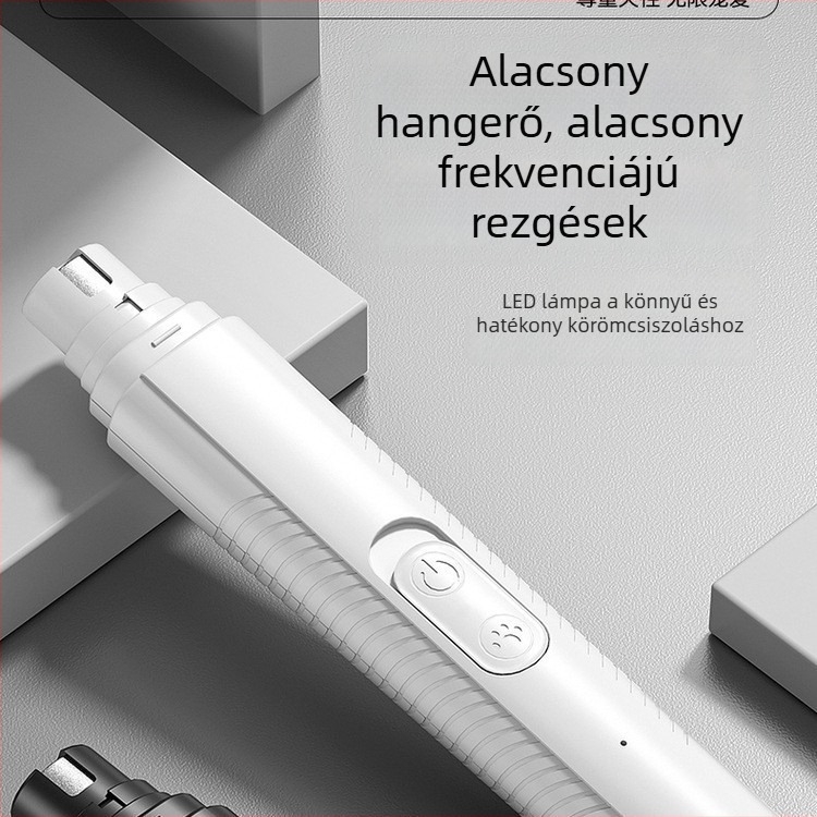 Elektromos körömfúró kutyáknak és háziállatoknak, macska körömpolírozó, kis kutya körömvágó eszköz