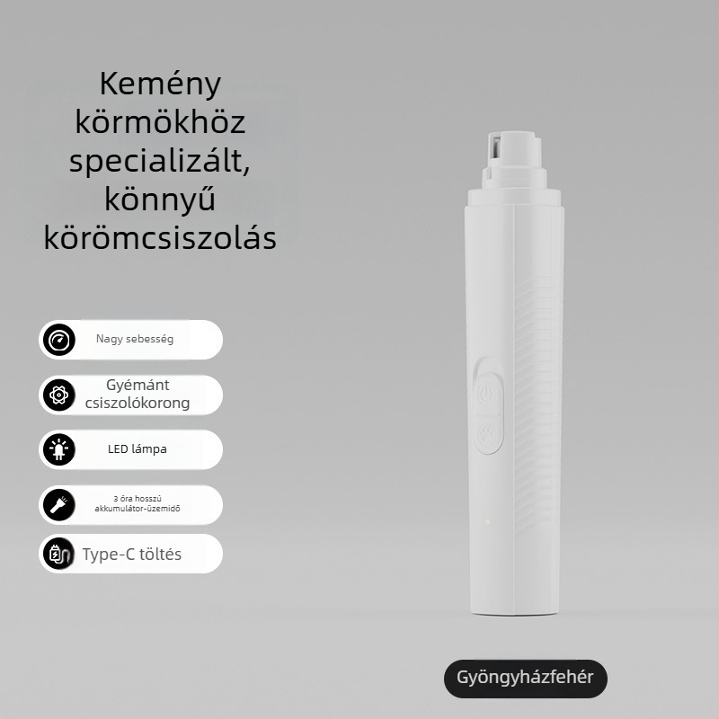 Elektromos körömfúró kutyáknak és háziállatoknak, macska körömpolírozó, kis kutya körömvágó eszköz